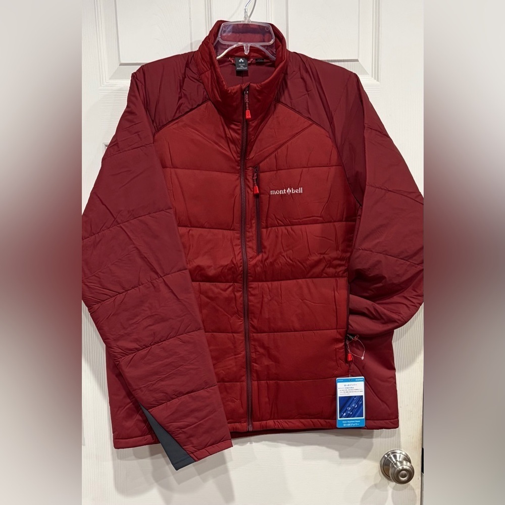 Montbell Men's XL U.L. Thermawrap Jacket Red Papri NWT Insulated Puffer Full Zip